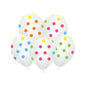 Baloane Latex Transparente cu Buline Colorate, cod 041 - 30 cm - Set 5 buc. - nuria.store.ro