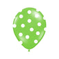 Baloane Latex, Verde cu Buline Albe, 30 cm - Set 5 Buc. - nuria.store.ro
