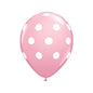 Baloane Latex, Roz Deschis cu Buline Albe, 30 cm - Set 5 Buc. - nuria.store.ro