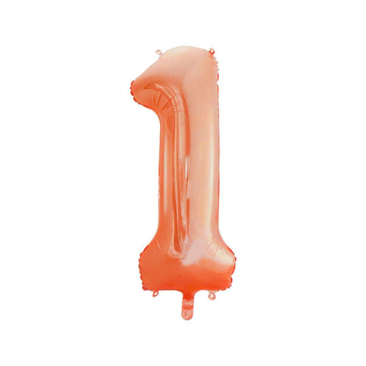 Baloane Folie Piersica Cifra 1 - 100cm - nuria.store.ro