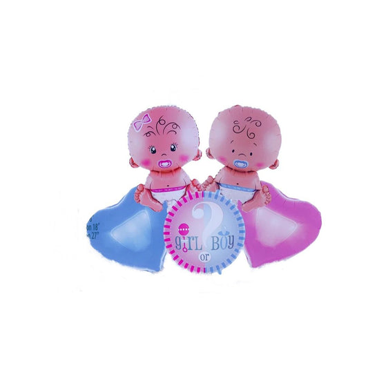 Set Baloane Folie "Girl or Boy", 5 Piese - nuria.store.ro