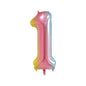 Baloane Folie Cifra 1, Curcubeu Pastel - 100cm - nuria.store.ro