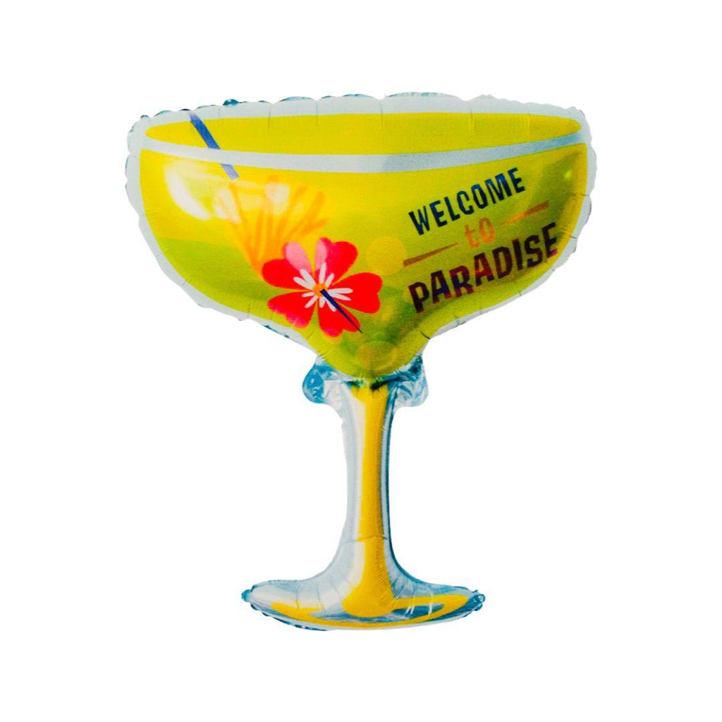 Balon Folie Pahar Cocktail “Welcome to Paradise" - 78 cm - nuria.store.ro