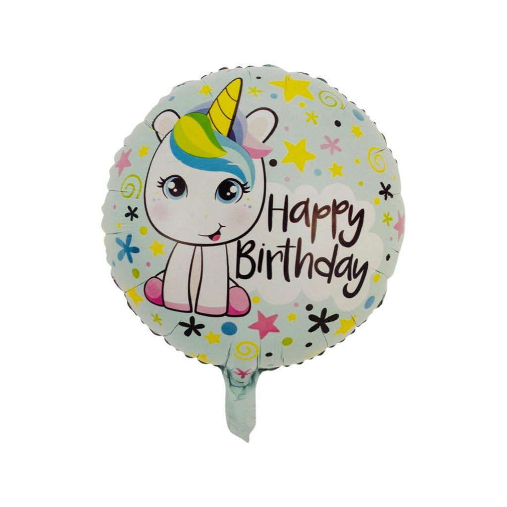 Balon Folie Unicorn "Happy Birthday", 45 cm - nuria.store.ro