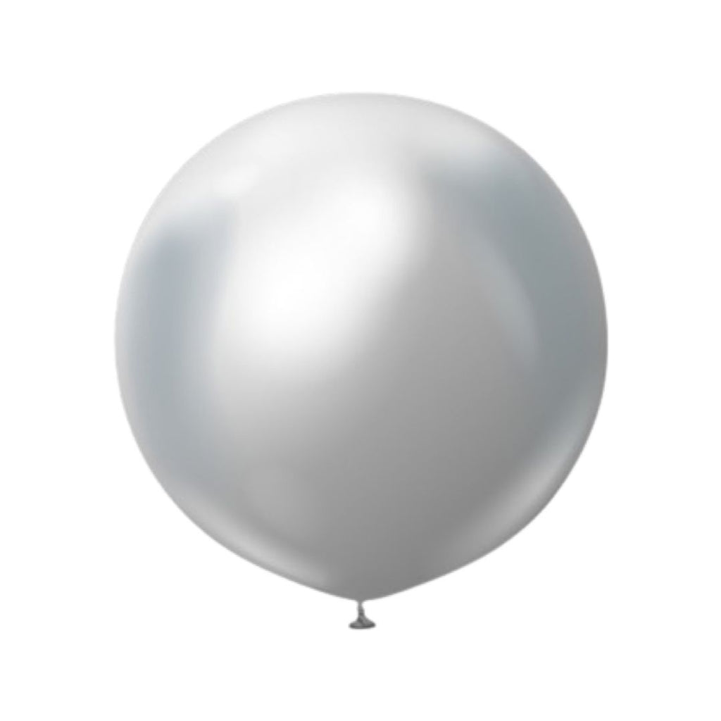 Balon Latex Argintiu Cromat, Cod 103 b - 45 cm - Set 2 bucati - nuria.store.ro