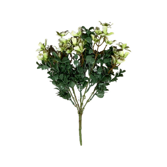 Buchet 5 Fire Plante Suculente cu Floricele Albe, Artificiale, 38 cm - nuria.store.ro