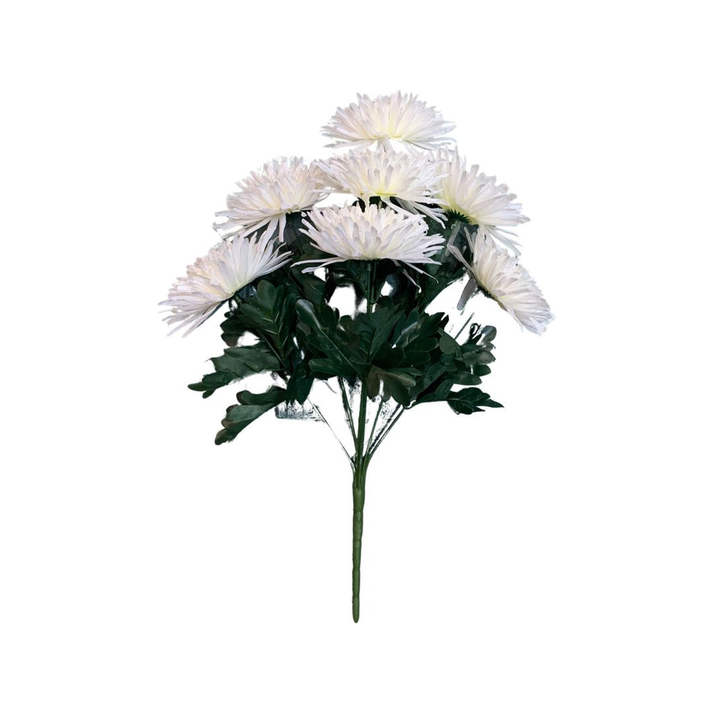 Buchet Crizanteme, 7 Fire, Ivory, Inălțime Buchet 58 cm, Diametru Floare 13 cm - nuria.store.ro