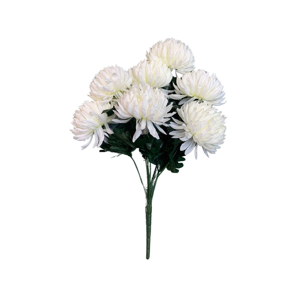 Buchet Crizanteme, 7 Fire, Ivory, Inălțime Buchet 60 cm, Diametru Floare 13 cm - nuria.store.ro