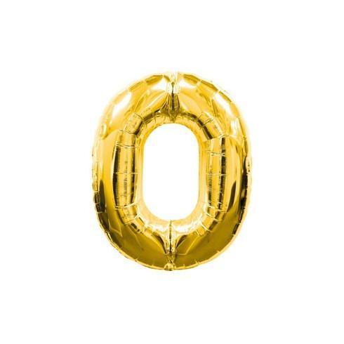 Baloane Folie Auriu Cifra 0 - 100cm - nuria.store.ro