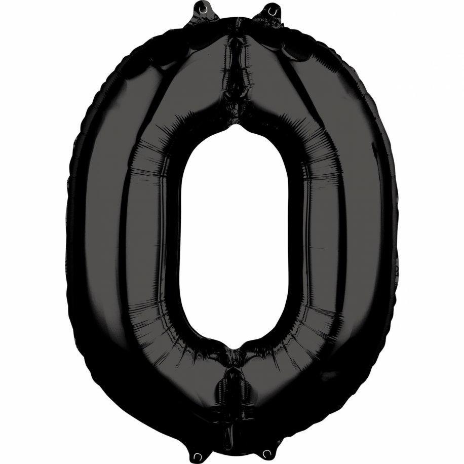 Baloane Folie Negru Cifra 0 - 100cm - nuria.store.ro