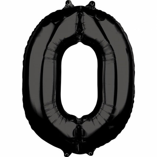 Baloane Folie Negru Cifra 0 - 100cm - nuria.store.ro