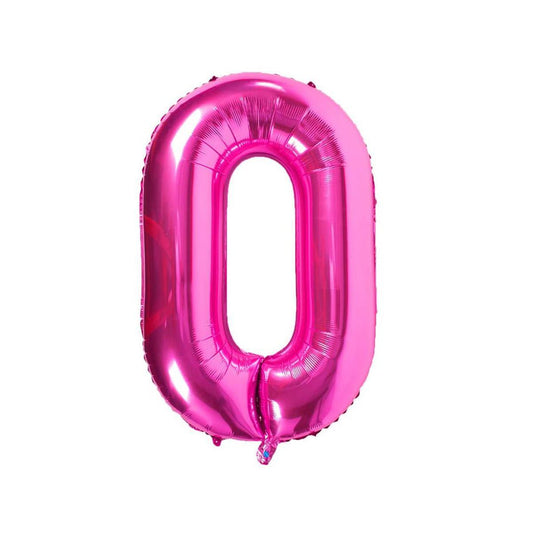 Baloane Folie Roz Cifra 0 - 100cm - nuria.store.ro