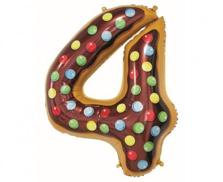 Baloane Folie Donuts Cifra 4 - 100cm - nuria.store.ro