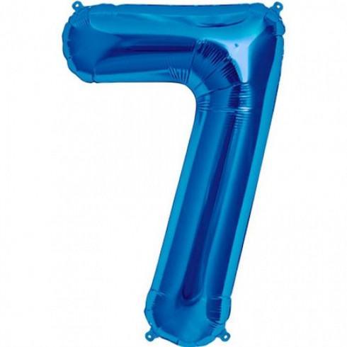 Balon Folie Albastru Cifra 7 - 100 cm - nuria.store.ro