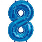Balon Folie Albastru Cifra 8 - 100 cm - nuria.store.ro