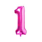 Baloane Folie Roz Cifra 1 - 100cm - nuria.store.ro