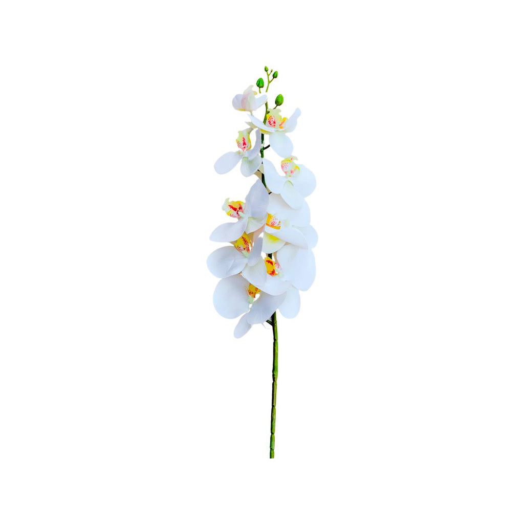 Orhidee Alba din Silicon Real Touch cu 9 Cupe - nuria.store.ro