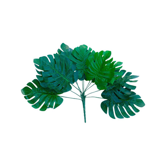 Buchet 12 Frunze Artificiale Monstera, 42 cm - nuria.store.ro