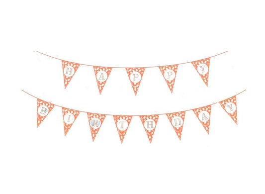 Banner si Stegulețe Happy Brithday, Pink - nuria.store.ro
