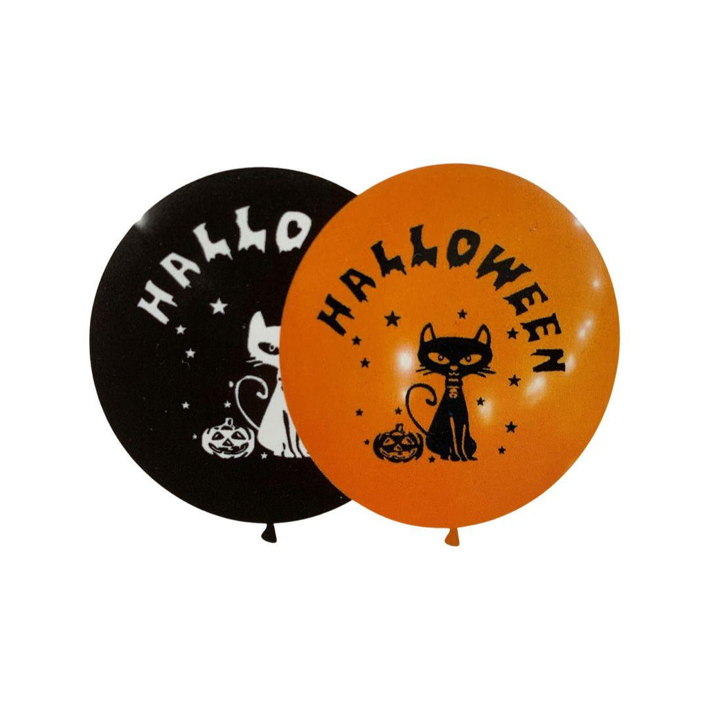 Baloane Latex Halloween cu Pisica - 30 cm, Set 5 Buc. - nuria.store.ro