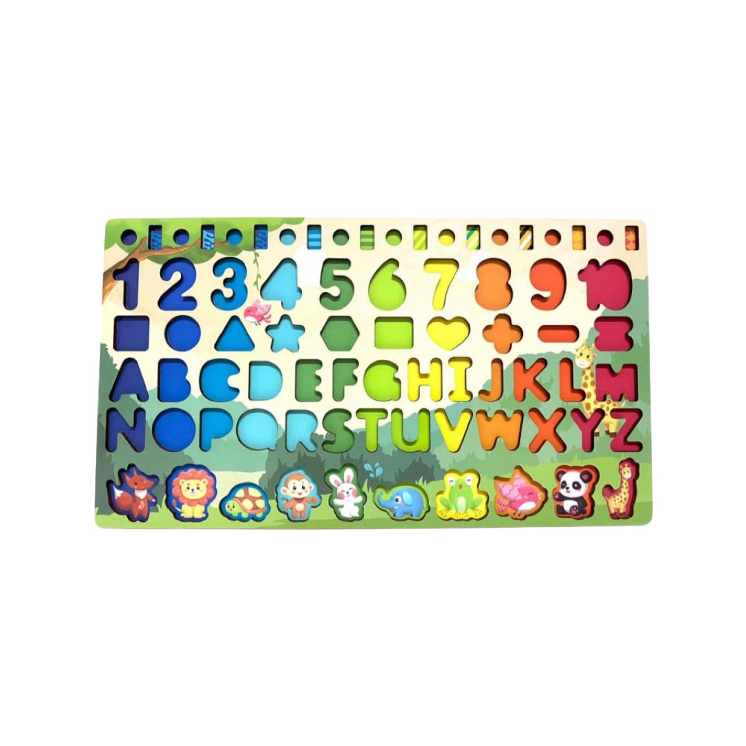 Joc Educativ din Lemn, tip Montessori cu Sortator Aritmetic si 6 Activitati - nuria.store.ro