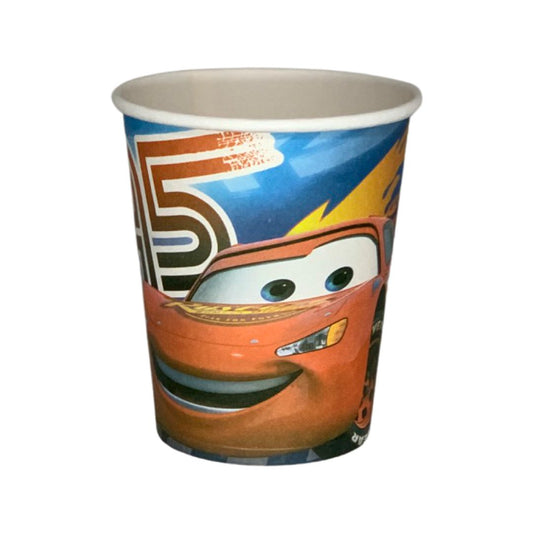 Set 10 Pahare Carton, Cars - 250 ml - nuria.store.ro