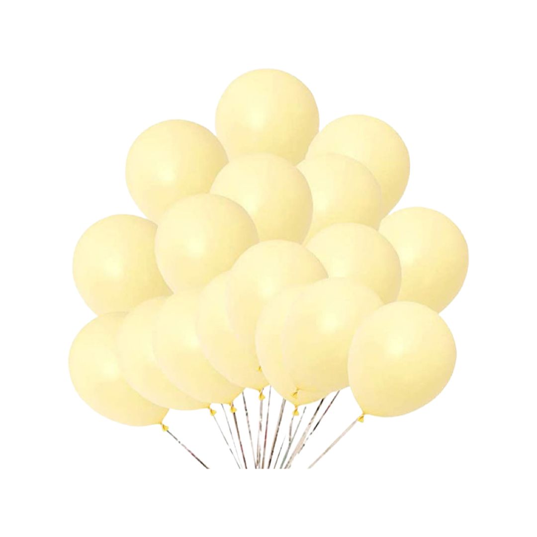 Balon Latex Galben Pastel Macarons, 25 cm, cod 129 - Set 100 bucati - nuria.store.ro