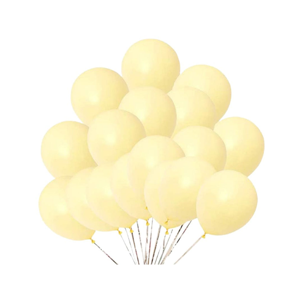 Balon Latex Galben Pastel Macarons, 25 cm, cod 129 - Set 100 bucati - nuria.store.ro