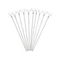 Set 10 buc Suport pentru Baloane Folie, Tija cu Rozeta, Culoare Alb - 40 cm