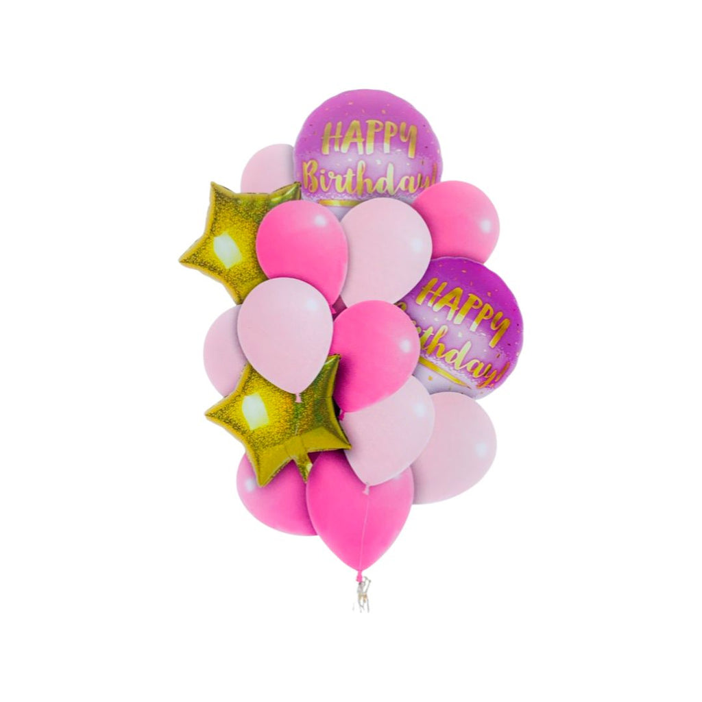 Set 20 Baloane Folie si Latex "Happy Birthday" - nuria.store.ro