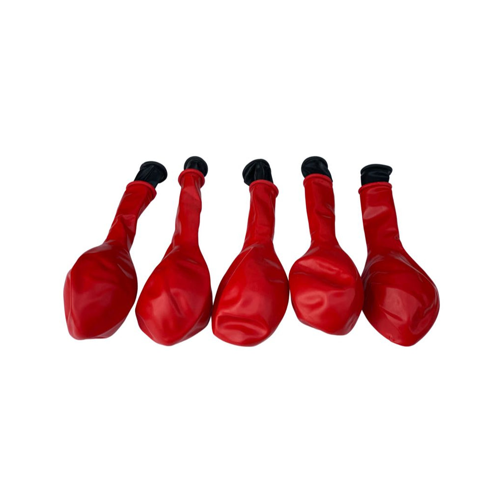 Balon Latex dublu 2 in 1, Rosu cu Negru Cromat, cod 401, 25 cm - Set 20 bucati - nuria.store.ro