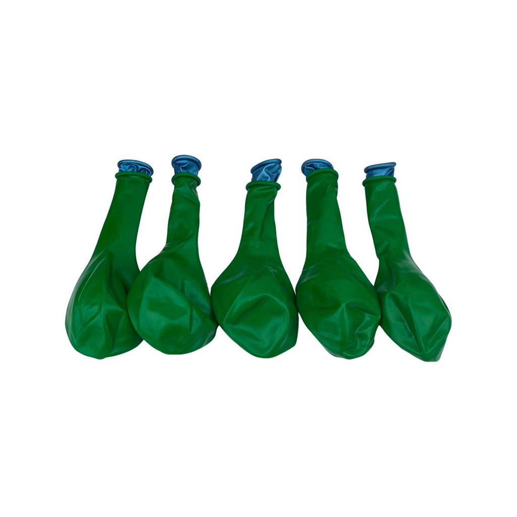Balon Latex dublu 2 in 1, Verde cu Albastru Cromat, cod 410, 25 cm - Set 20 bucati - nuria.store.ro