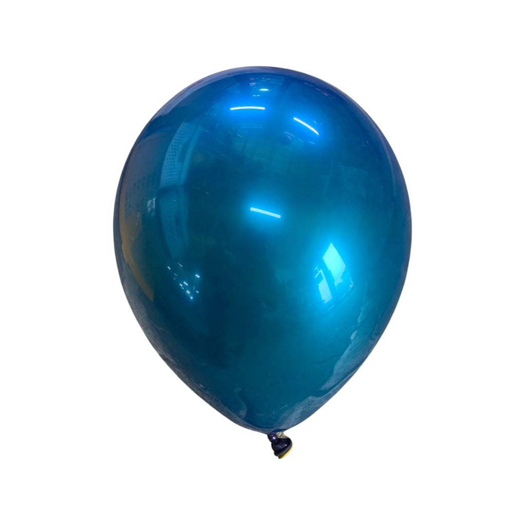 Balon Latex dublu 2 in 1, Albastru Inchis cu Auriu Cromat, cod 404, 25 cm - Set 20 bucati - nuria.store.ro