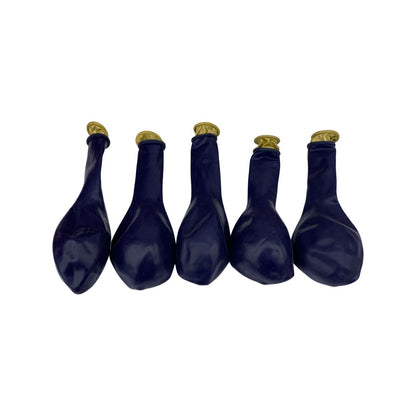 Balon Latex dublu 2 in 1, Albastru Inchis cu Auriu Cromat, cod 404, 25 cm - Set 20 bucati - nuria.store.ro