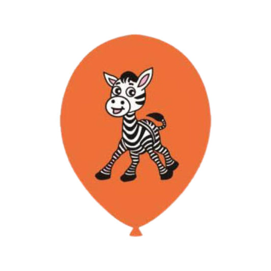 Baloane Latex Multicolor Imprimat cu Zebra, 30 cm - Set 20 Buc.