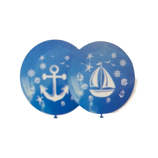 Baloane Latex Model Maritim, Ancora si Barca, 30 cm - Set 5 bucati - nuria.store.ro