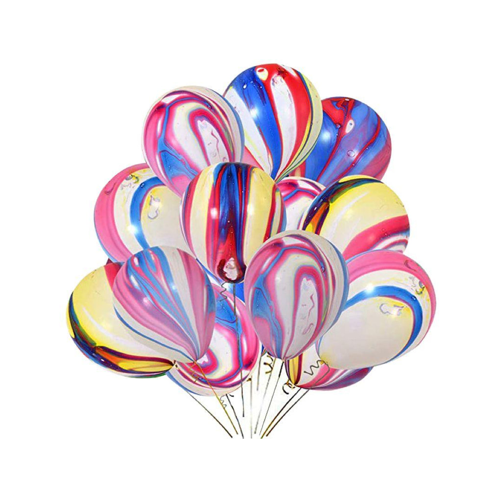 Baloane Latex Marmorat Multicolor, cod 348, 35 cm - Set 5 bucati - nuria.store.ro