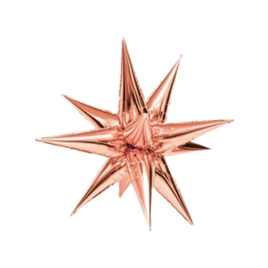 Balon Folie Stea 3D, Rose Gold - 60 cm - nuria.store.ro