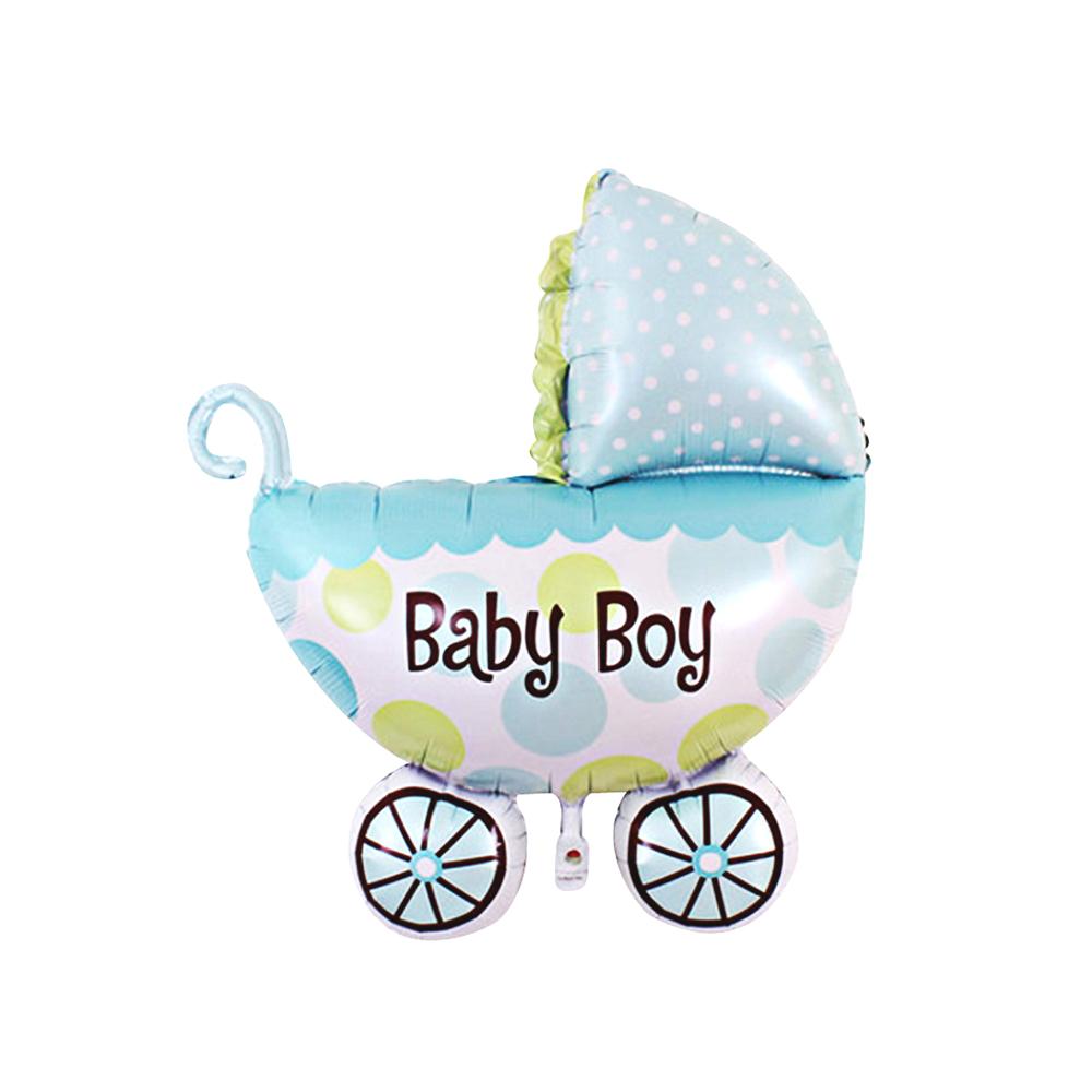 Balon Folie, figurina Carucior "Baby Boy", Albastru - 71/79 cm - nuria.store.ro