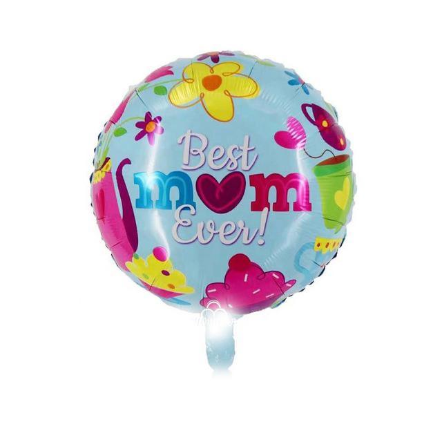 Balon Folie Rotund "Best Mom Ever" - nuria.store.ro