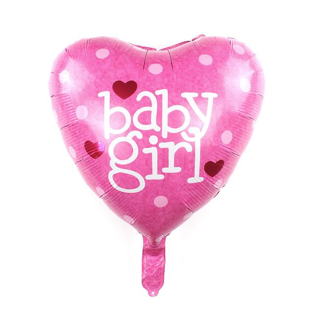 Balon Folie, Forma Inima cu Text "Baby Girl", Roz - 45 cm - nuria.store.ro