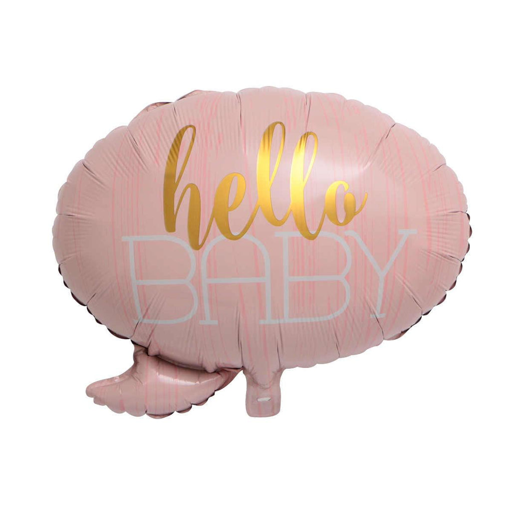 Balon Folie, figurina "Hello Baby", Roz - 50/60 cm - nuria.store.ro