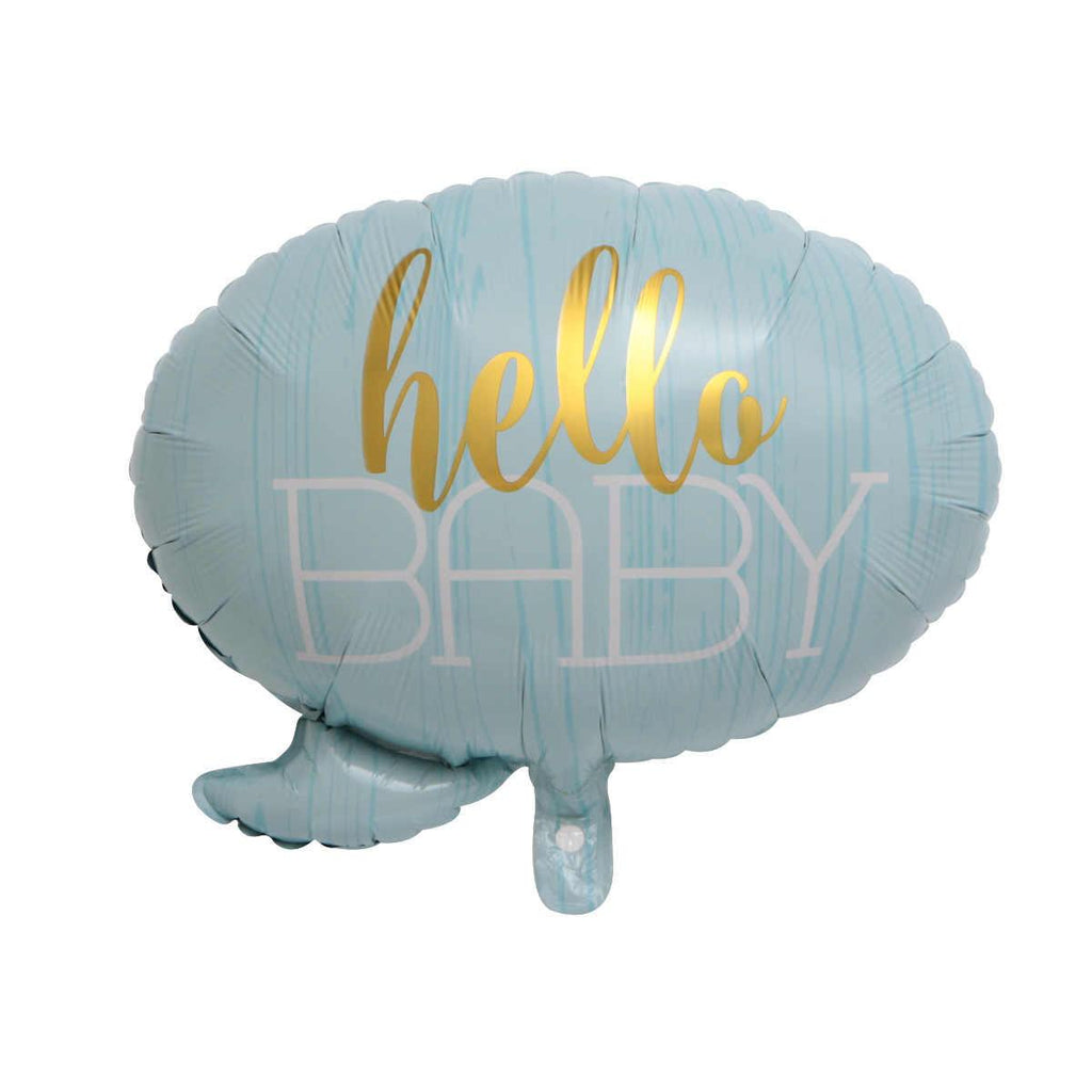 Balon Folie, figurina "Hello Baby", Albastru - 50/60 cm - nuria.store.ro