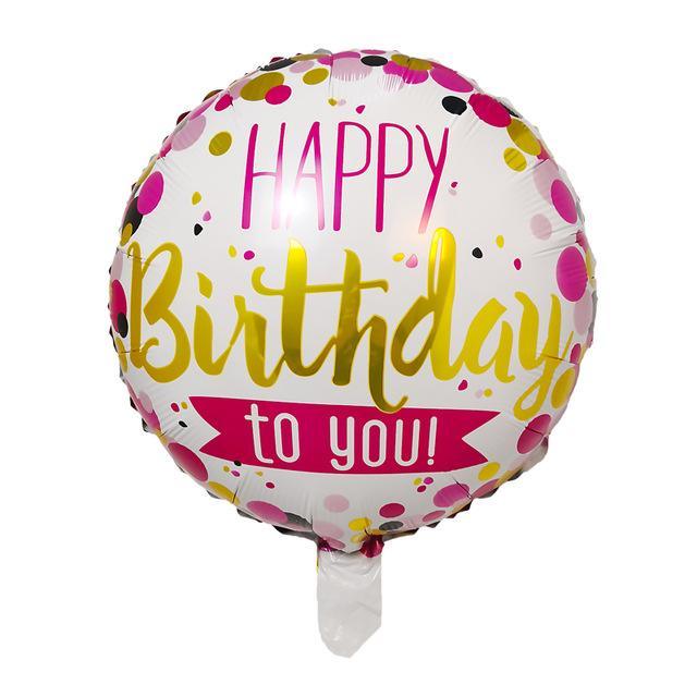 Balon Folie Rotund "Happy Birthday to You" - nuria.store.ro