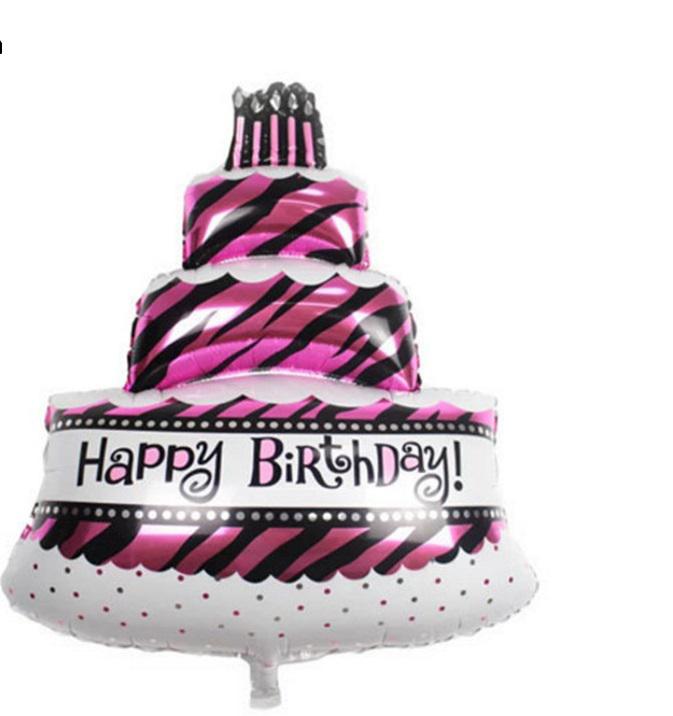 Balon Folie, Figurina Tort cu 3 Etaje "Happy Birthday" - nuria.store.ro
