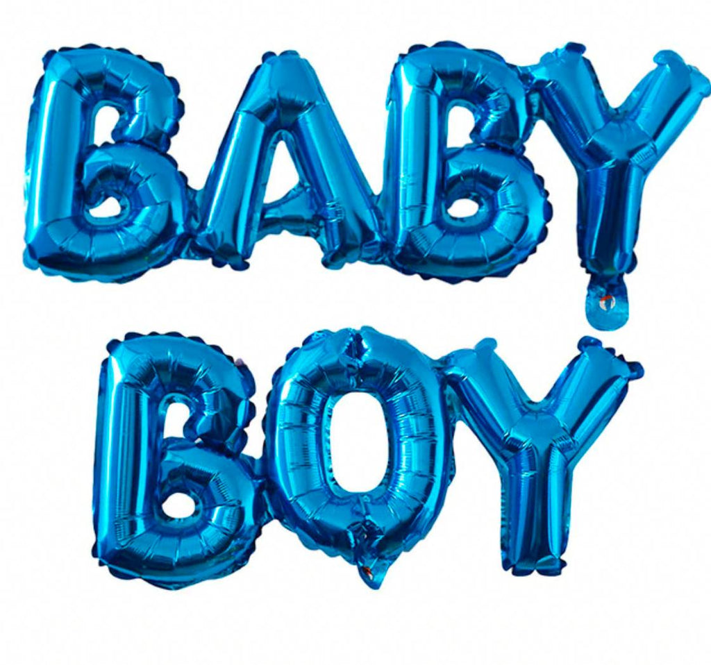 Balon Folie, set "Baby Boy", Albastru - 40 cm - nuria.store.ro