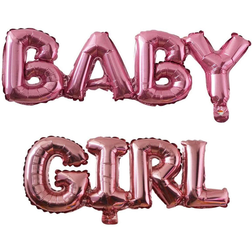 Balon Folie, set "Baby Girl", Roz - 40 cm - nuria.store.ro