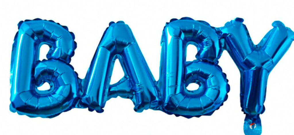 Balon Folie, Litere "BABY", Albastru - 36/84 cm - nuria.store.ro