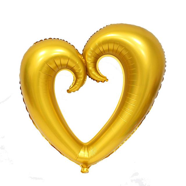 Balon Folie, Forma Inima, Auriu - 46 cm - nuria.store.ro