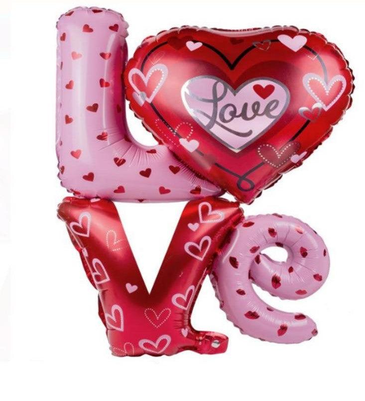 Balon Folie Forma Inima si Litere "Love" - nuria.store.ro